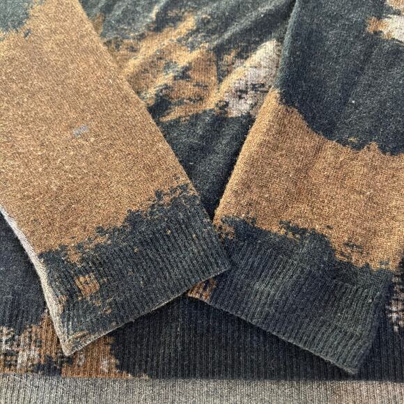 Men’s Autumn Cashmere 100% cashmere sweater XL camo navy brown print - Picture 6 of 6